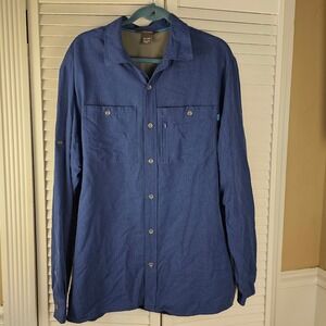 Outdoor Research Mens‎ Blue Wayward Long Sleeve Button Down Shirt XXL